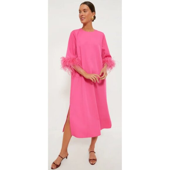 Tuckernuck Hot Pink Feather Jamie Dress Size L - Picture 1 of 16